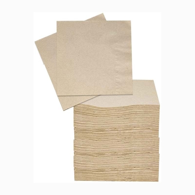 Dust Free 2 Ply Dinner Napkins , Compostable Brown Paper Napkins