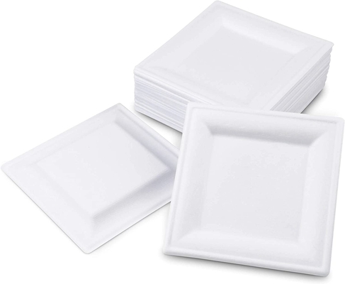 OEM ODM Kraft Paper Plate Eco Friendly Square Shaped For Snacks Food