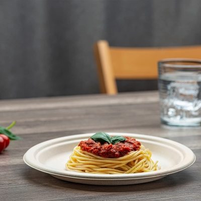 Oil Proof Kraft Paper Plate Tray Disposable For Supermarket Food Packaging