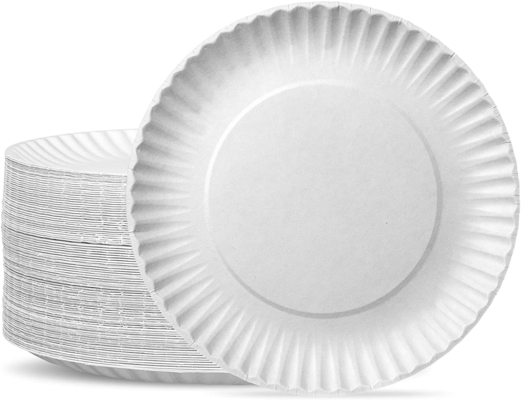 Microwave Safe Biodegradable Plastic Plate , Sustainable Cornstarch Disposable Plates