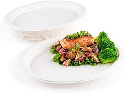 Natural Biodegradable Sugarcane Bagasse Plates , Microwavable Dessert Paper Plates
