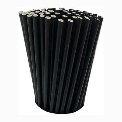 Paper Wood Biodegradable Bubble Tea Straws Recyclable For Cold Drink