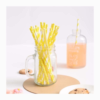 CMYK Colour Biodegradable Paper Straws Eco Friendly For Home Shop