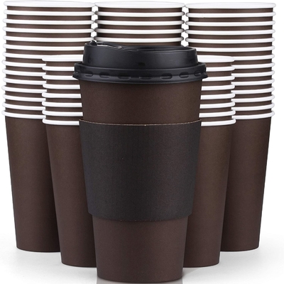 PE PLA Coated Recycled Coffee Cup , Compostable Take Out Coffee Cups