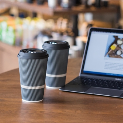 8oz 12oz 16oz Double Wall Disposable Coffee Cups Biodegradable With Lids