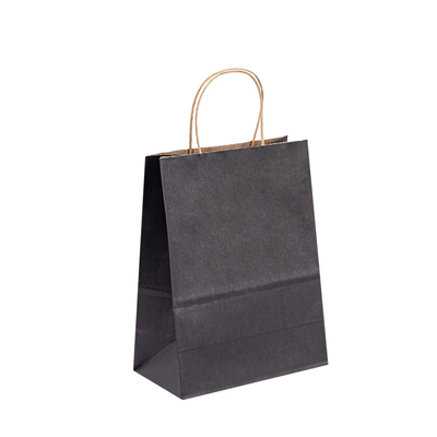 100gsm 150gsm Kraft Handle Paper Bags With Flexo Printing Logo Printed