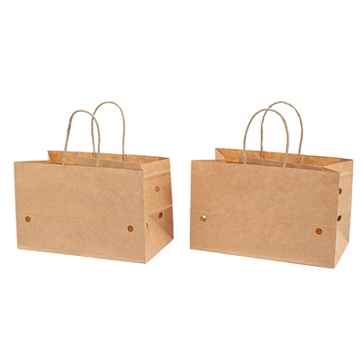 Brown/White/Customized Kraft Paper Handle Paper Bags for Environmentally-Friendly