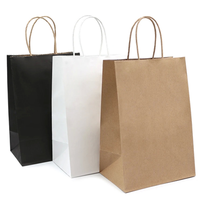 Gold/Silver Hot Stamping Paper T Shirt Bags Made of Recycled Kraft Paper