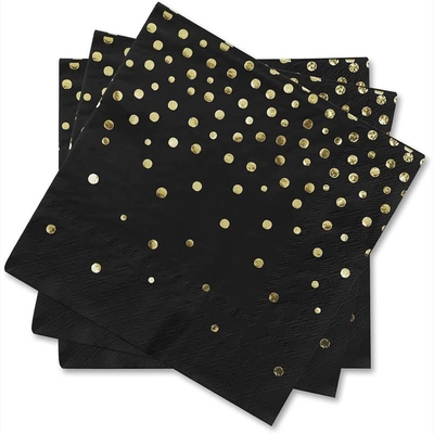 Sustainable Foil Paper Napkins , Recyclable 3 Ply Paper Dinner Napkins
